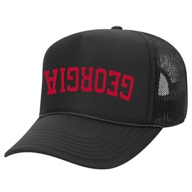 Trenz Shirt Company Mens Upside Down Georgia Football Foam Trucker Hat-Black