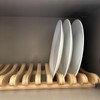 Frcctre Bamboo Dish Drying Rack, 10 Slots Bamboo Cabinet Plate