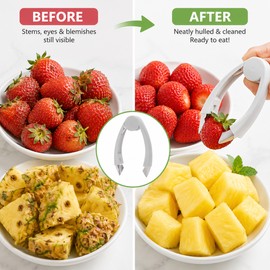 Fruit Huller Tweezers for Pineapple & Strawberries – Stainless Steel Kitchen Tool for Seeds, Stems & Eyes