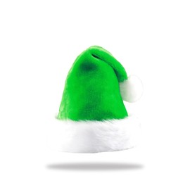 BAIYSFFG Santa Hat,Christmas Hat,Red Velvet Santa Hat Comfort Extra Thicken Classic Fur Holiday Xmas Hat for Kids and Adults Christmas New Year Party Supplies (Green -Kid)