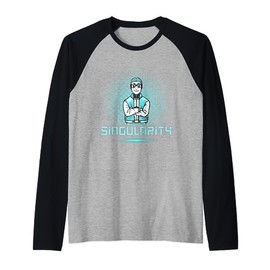 Singularity Super AI Turing Test Humanoid Robot Future Raglan Baseball Tee