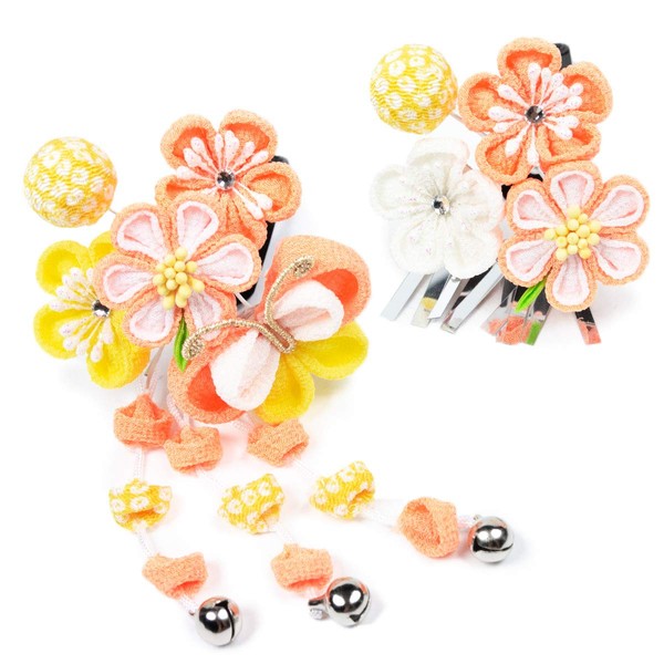 Kyoetsu D-4c Hair Ornament, Flower for Shichi-Go-San (2-piece Set), Set