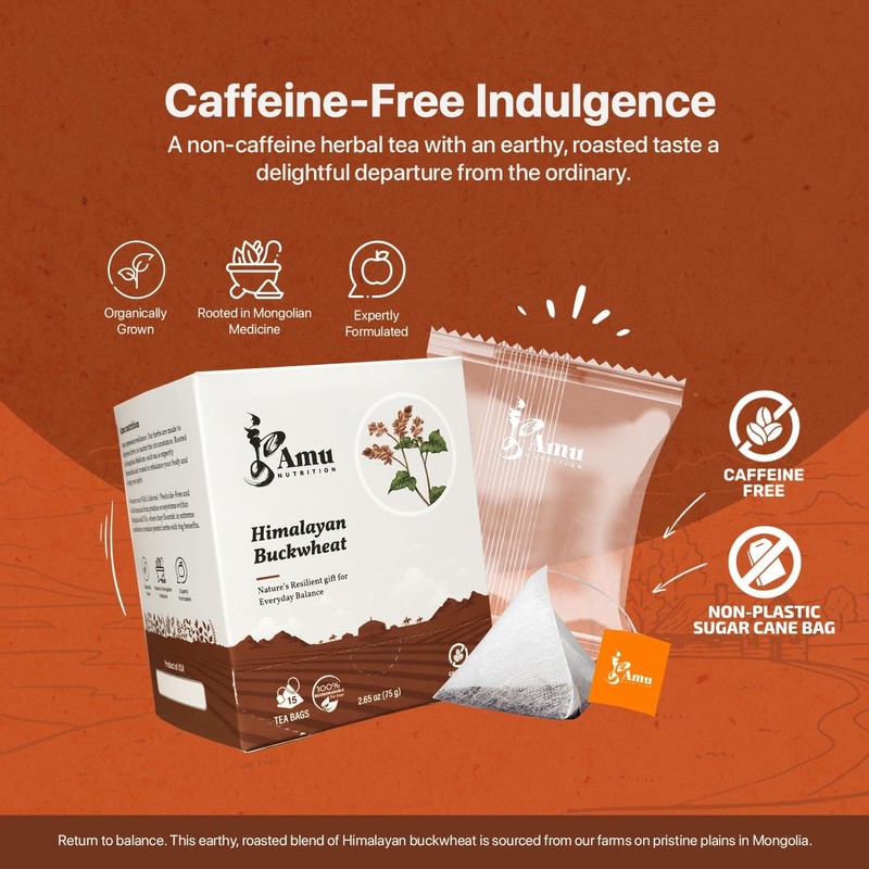 Amu Nutrition Himalayan Tartary Buckwheat Organic Tea Bulk & Teabags