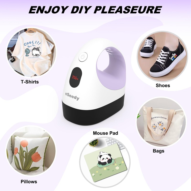eSeedy Mini Heat Press Machine, 3 Heat Settings, Precise Temperature