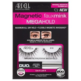 Ardell Magnetic Fauxmink MegaHold Liquid Liner & Lash 818, 1 pair