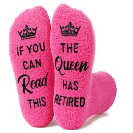 Retirement Gifts Ideas Socks for Women - Retired Socks Fuzzy Socks, Retirement Gifts for Women Retired Queen Gifts