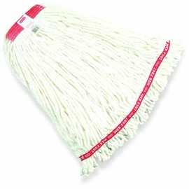 Rubbermaid Commercial Products Web Foot Shrinkless Wet Mop Head Replacement, Large, 1-Inch Headband, White, Heavy Duty Industrial Wet Mop For Floor Cleaning Office/School/Stadium/Lobby/Restaurant