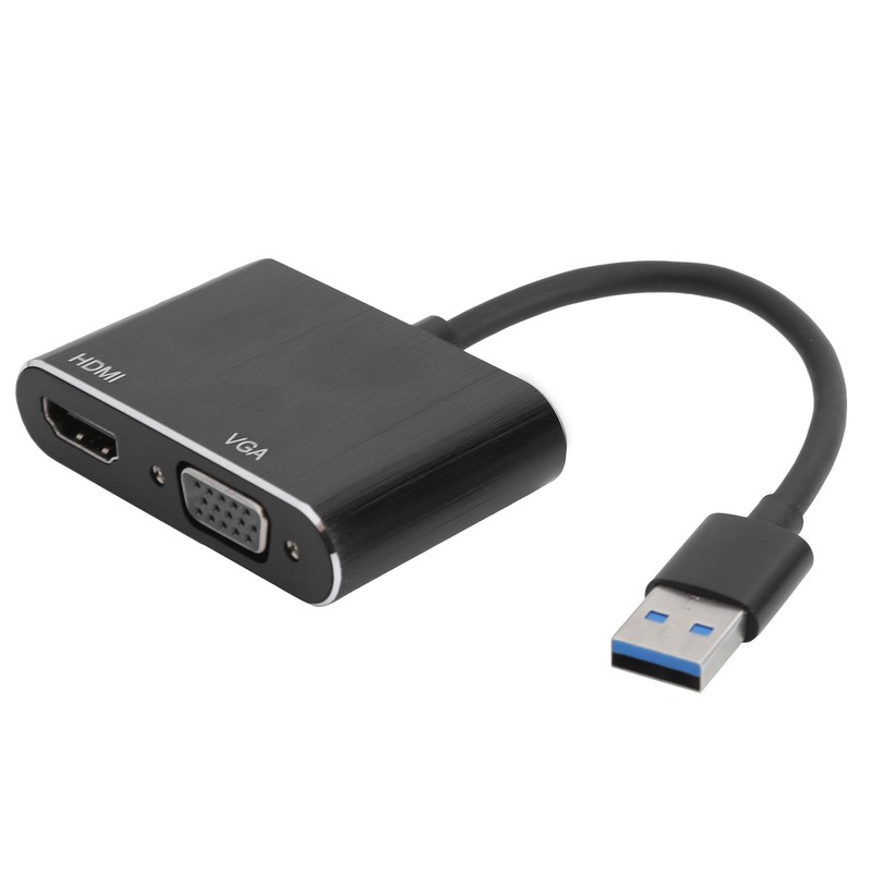 USB3.0 to VGA/HDMI Adapter Power Converter Display Expansion Dock Computer