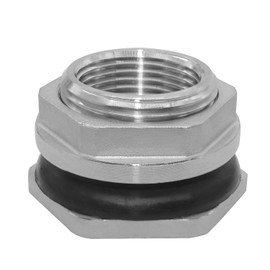 Beduan 3/4" Female Bulkhead Water Tank Connector Stainless Steel Thru-bulk Fitting