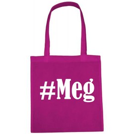 Reifen-Markt Social Network #Meg Hashtag Shopping Bag School Bag Gym Bag 38 x 42 cm in Black White Pink Blue Grey Yellow Red Green Beige, pink