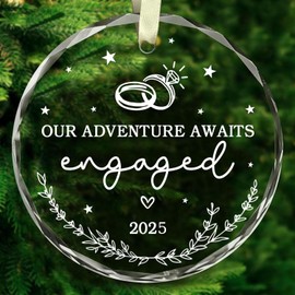 Engagement Gifts for Couples 2025 - Engagement Gift for Newly Engaged Couples, Her, Women, Friends, Fiance - Happy Marriage Gifts, Just Engaged, Bride to Be personts - Christmas Glass Ornament