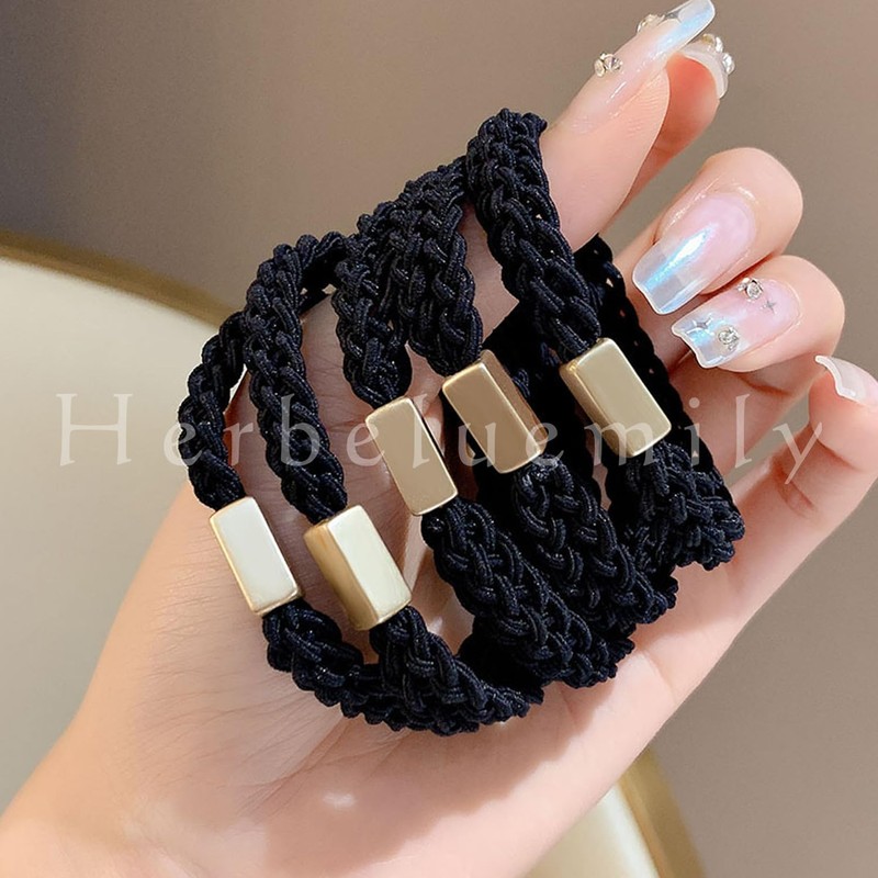 Herbeluemily Hair Elastic Simple Hair Accessories, Chic Elegant, Braided Design,
