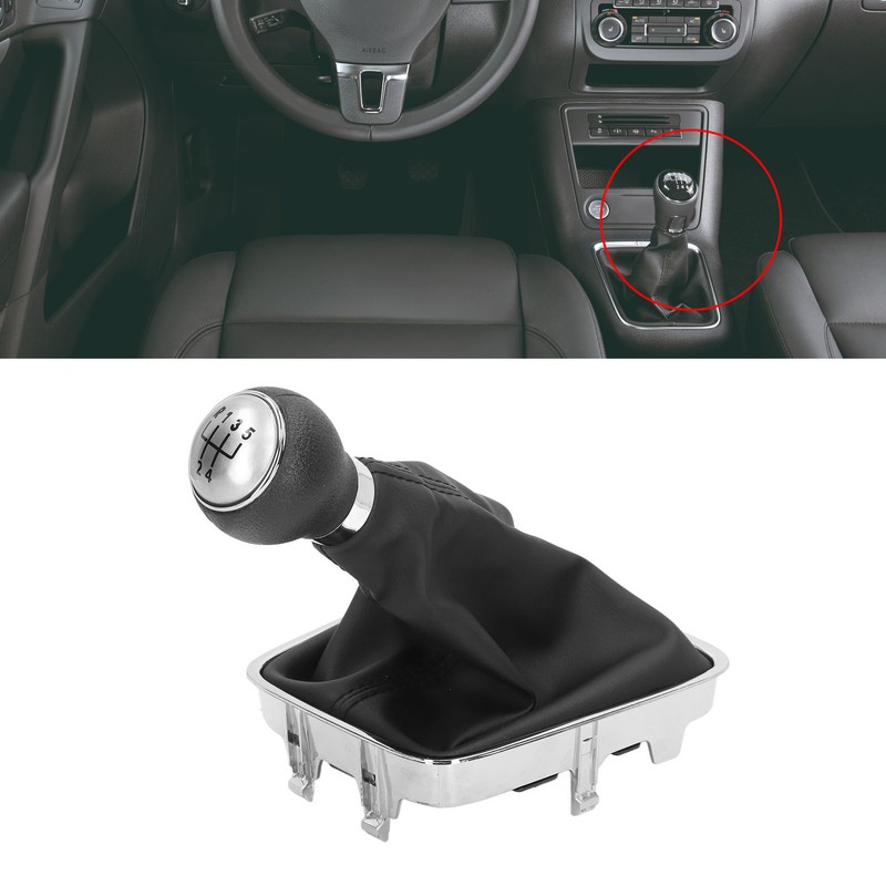 Gear Shift Knob Boot Set 5 Speed PVC Leather Durable