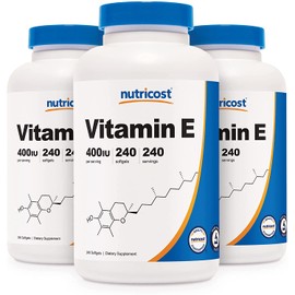 Nutricost Vitamin E 400 IU, 240 Softgel Capsules (3 Bottles)