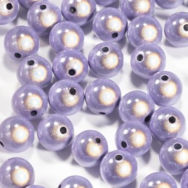 Pack of 120 3D Illusion Miracle Beads, 10 mm Wonder Beads, Embroidery, Acrylic Beads for Jewellery Making, Pretty Under Light, DIY Making Bracelets and Necklaces (Light Purple)