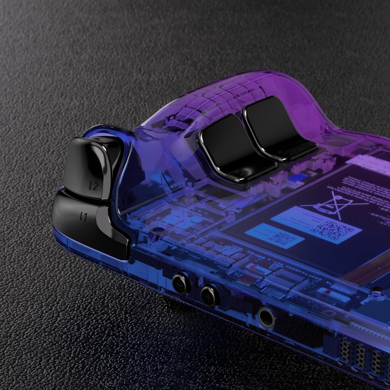 eXtremeRate Gradient Translucent Bluebell Faceplate Back Plate Shell for Steam