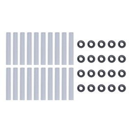 20 Sets Garage Door Hinge Quiet Roller Sleeves, 11mm ID 80mm Length Roller Shaft Nuts Bearing Gaskets Garage Door Roller Tune Up Kit Garage Door Hardware Kit