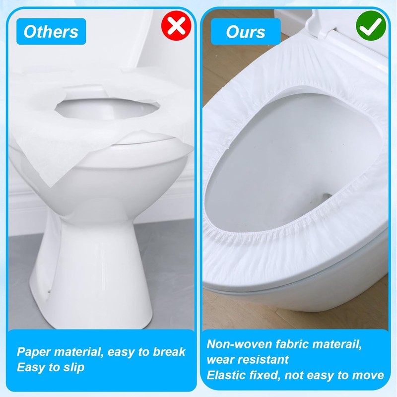 Oubliss Commode Disposable Toilet Seat Covers Waterproof – 50 Pack,