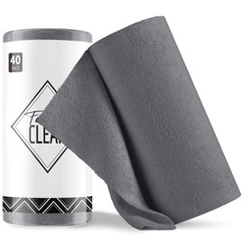 Fantasticlean Microfibre Cleaning Cloth Roll with 40 Pieces, Tear-Off Cleaning Cloths, Reusable Lint-Free Cloths, Tea Towels, 30 x 30 cm, Dark Grey
