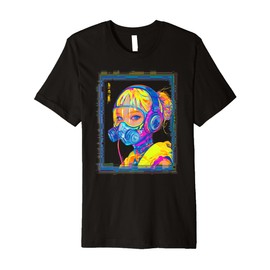 Cyberpunk Gas Mask Girl Techwear Premium T-Shirt