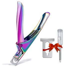 GA&EN Chameleon Premium Adjustable Nail Clippers for Acrylic Nails, Stainless Steel Cutter Trimmer for Artificial Fake False Tips Manicure Sharp Blade Clip Tool for Salon Home Nail Art Beauty Design DIY