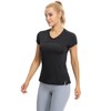 icyzone Women's Athletic Short Sleeve V-Neck Quick Dry T-Shirts for