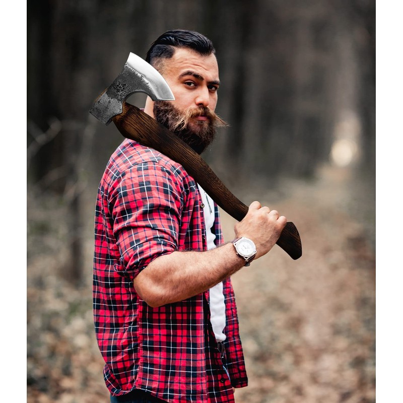 WICING Camping Axe - 21 inches Chopping Axe for Wood