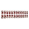 24Pcs Valentines Press on Nails Medium Square Fake Nails Red