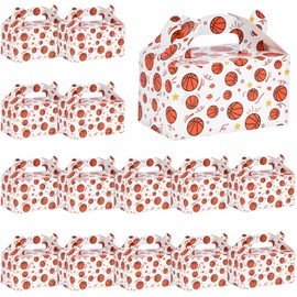 VGOODALL 16PCS Party Favor Boxes, Basketball Paper Gift Boxes Goodie Bags Treat Boxes for Sports Birthday Party Decorations 6.1×3.5×3.3 inch