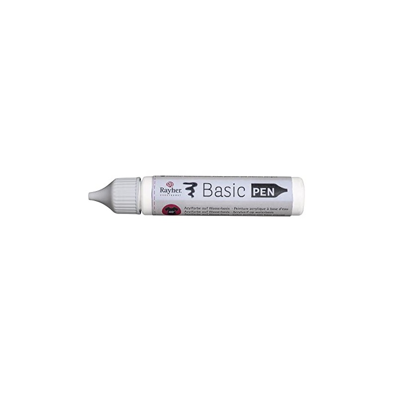 Rayher 38891102 Basic Pen Bottle 28 ml White