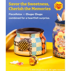 Chupa Chups X PieceRelax 3D Puzzle Jar 64 Plastic Pieces for Adults - Timeless Memories - Retro Fun S Wooden Lid Container for Kitchen Dining Study Living Room No Glue Requied Small [BC1024]