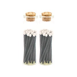 River Birch Decorative Matches in a Bottle with Striker - Cute & Colored Matches - 2 Bottles, Tuxedo Tip, 40 Matches