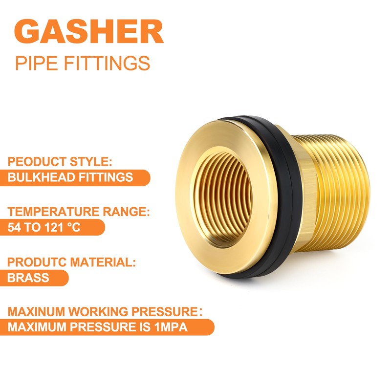GASHER 1 x Brass 1-1/4 Inch Female 1-1/2 Inch Male
