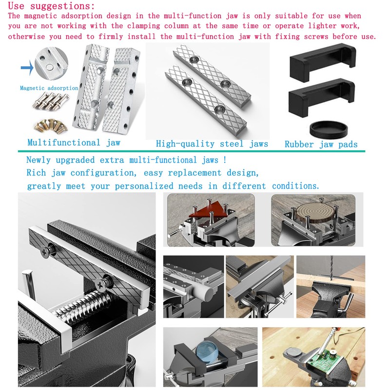 MYTEC Bench Vise or Table Vise, multifunctional jaw, multi-functional Combined