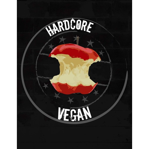 Hardcore Vegan Composition Notebook: Office Gag Gift Apple Core College