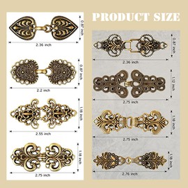 Vintage Sweater Shawl Clips Retro Cardigan Collar Clips,8Pcs Dress Shirt Brooch Clips Vintage Sweater Clip Cardigan Clip Shawl Clip Retro Cloak Sweater Clip Alloy Brooch Clip,Retro Sweater Clip,Gold