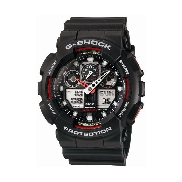 Casio G-Shock Standard GA-100-1A4JF Men's Wristwatch, Dial color - black,