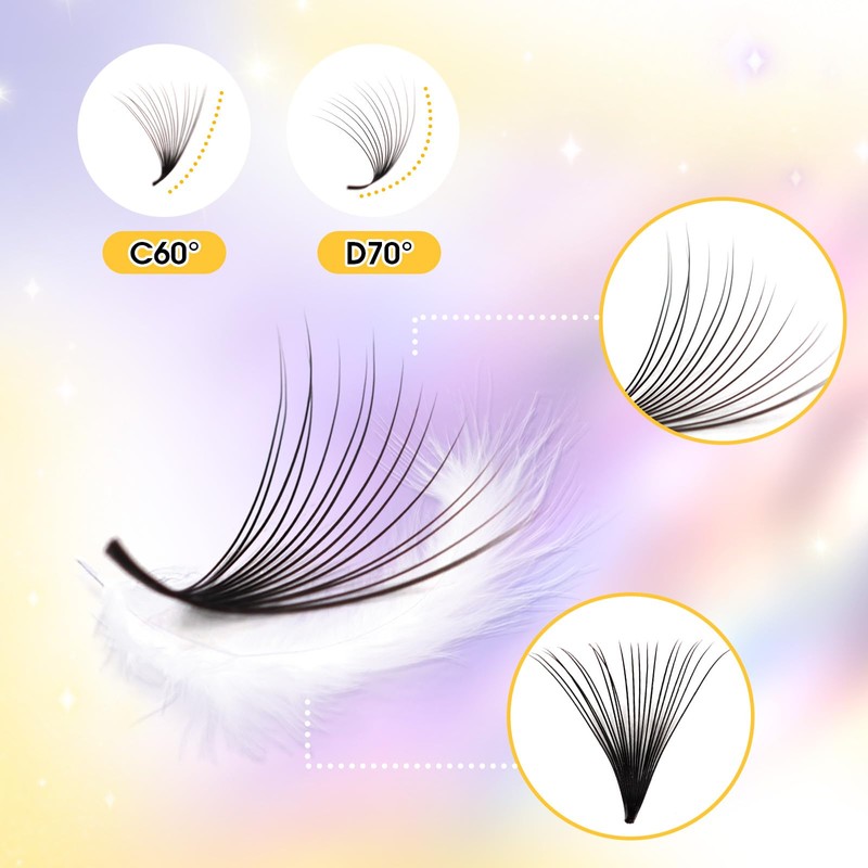 ACTROL Pre Made Fan Eyelash Extensions 16D 0.07 mm D