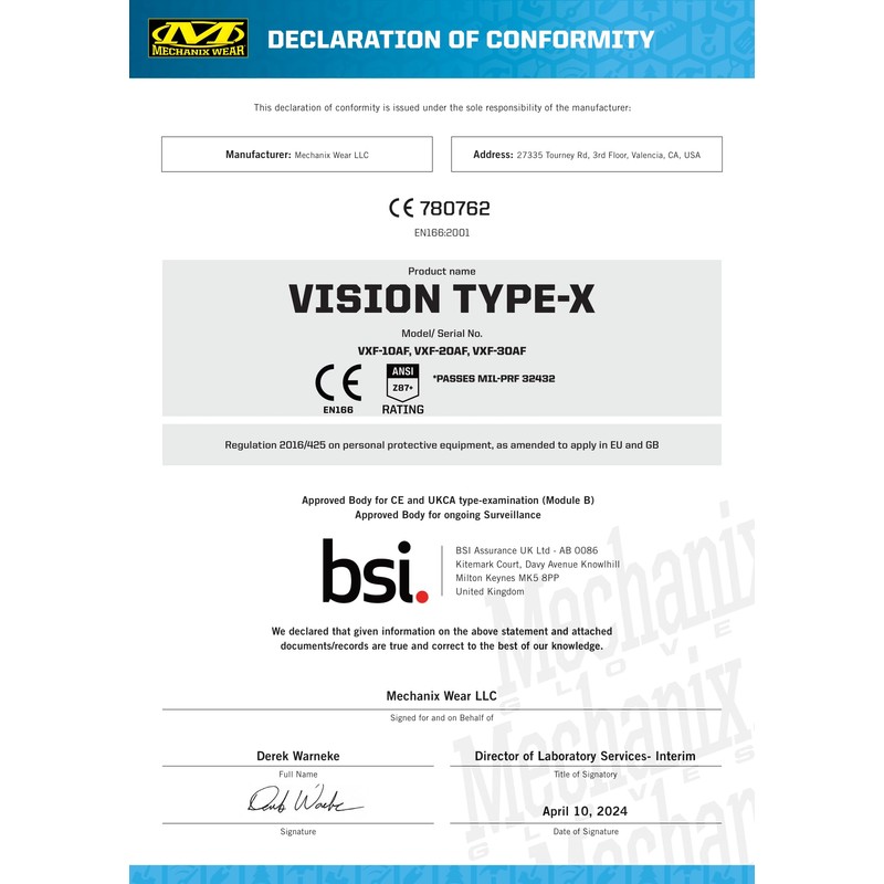 Mechanix Wear Vision Type-X (One Size Fits All, Black/Black)