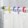 Top-spring Colorful Plastic Shower Curtain Hooks Rings - 12 Pcs
