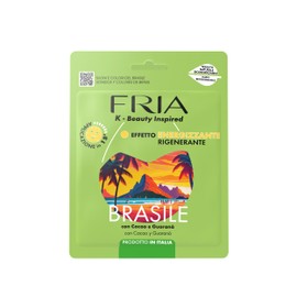 Fria K-Beauty Brazil Face Mask with Cocoa and Guarana, Energising and Regenerating Effect on the Skin, Dermatologically Tested, Pack of 1 Mask