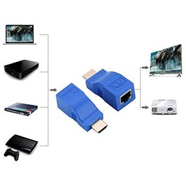 LeHang HDMI Extender Adapter RJ45 Signal Amplification Transmitter Receiver CAT5e CAT6 Cables 1080p HDTV 30 Meters