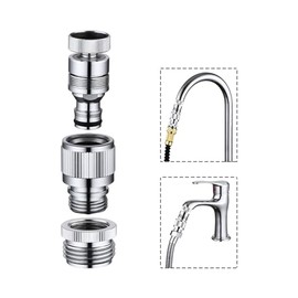 Kitchen Sink Faucet Quick Connector, Dishwasher Washer Snap Coupling Adapter, Faucet to Garden Hose Adapter for Bathroom Kitchen/Shower Hose/Garden Hose