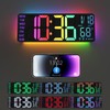 YISILE 13" Digital Wall Clock with Night Light,8 RGB Color,Dual