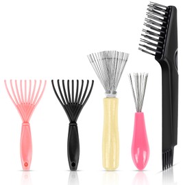 NISENTIA Bürstenreiniger, 5 Stück Haarbürstenreiniger, Bürstenreiniger Haarbürste Reinigung, Kamm Reinigungsbürste Haarbürsten Reiniger, Kammreiniger zum Entfernen Haaren Von Bürsten Kämmen Teppichen