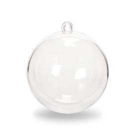 Plastic Ball Ornament, 80mm, Clear, Pack of 12 (80mm)