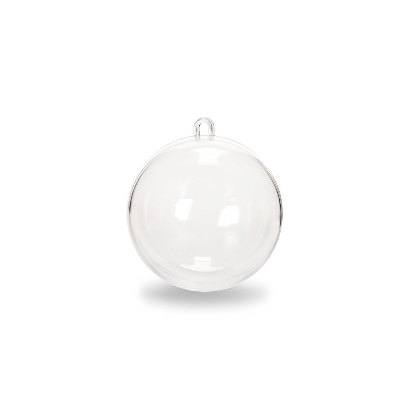 Plastic Ball Ornament, 80mm, Clear, Pack of 12 (80mm)