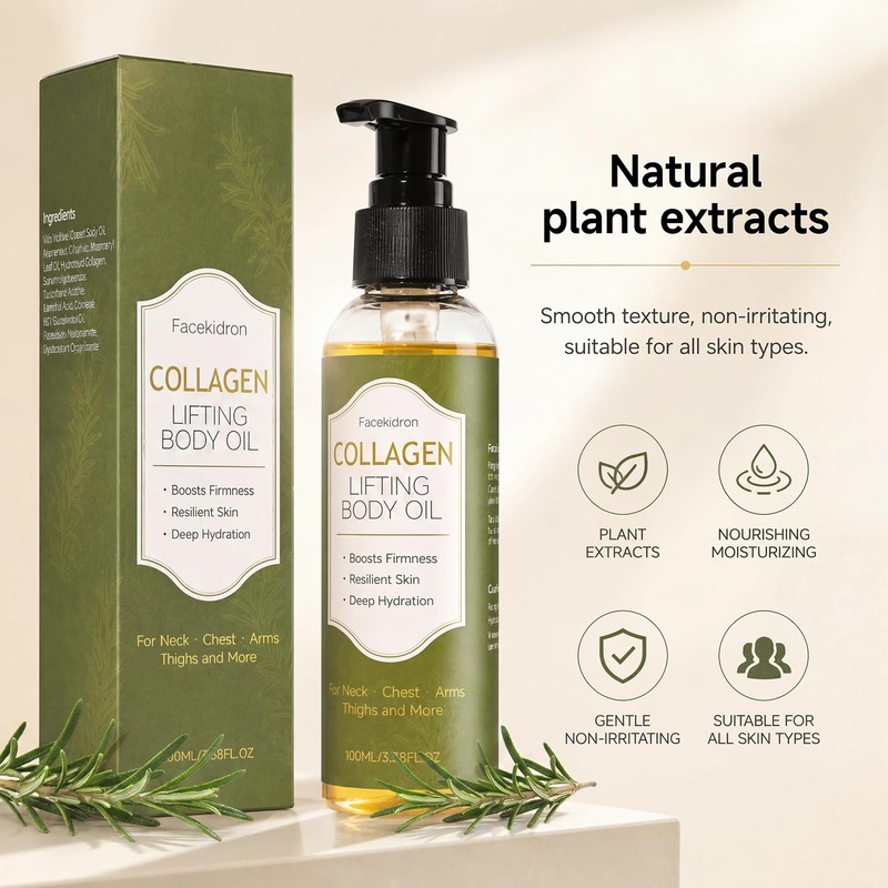 Collagen Lifting Body Oil for Skin, Hydrating Moisturizing Body Oil
