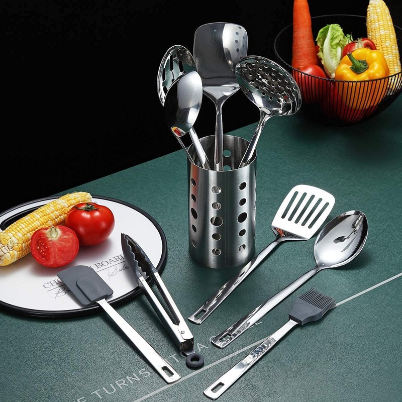 Stainless Steel Cooking Utensils Set, Berglander 13 Pieces Kitchen Utensils