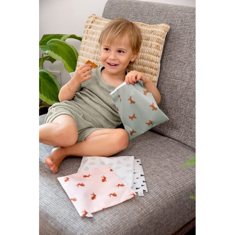 LÄSSIG Reusable Storage Bag Snack Bag 2pcs/Snack Bag Little Forest